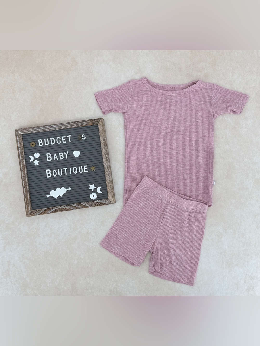 Little Sleepies Heathered Ribbed Short Sleeve Pajama Set